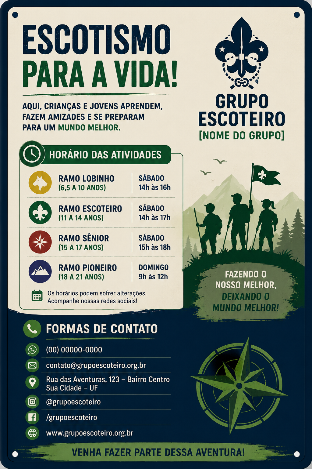 Exemplo de cartaz de divulgação fixado em comércio parceiro